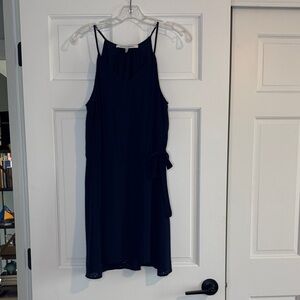Collective Concepts Navy Sleeveless Tie-Detail Mini Dress